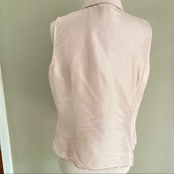 VTG 💯Silk Sleeveless Button Down Top sz L - Picture 2 of 7